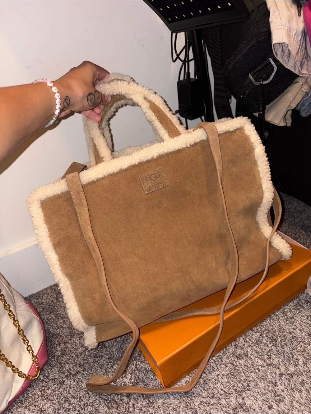 UGG x Telfar Shearling Trim Large Shopping Bag - Picture 3 of 4